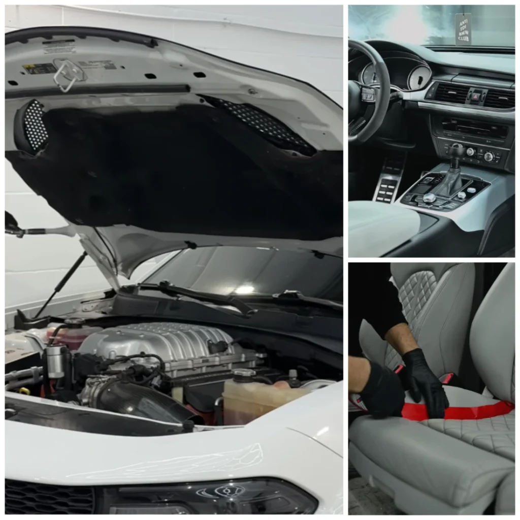 Before-and-after full auto detailing of a family SUV in Medford, OR, showing deep interior cleaning and exterior paint restoration